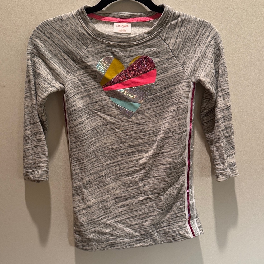 Cat & Jack Multicolor Heart Long Sleeve Sweatshirt Dress